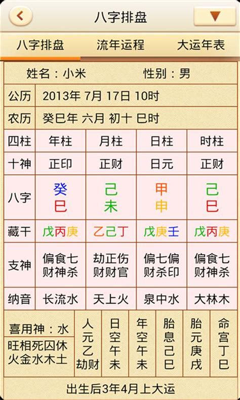 四柱八字排盤程式